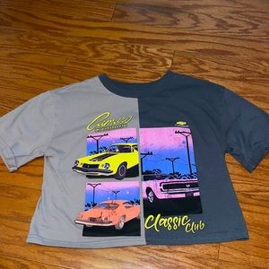 2 shade grey Camaro Cropped shirt